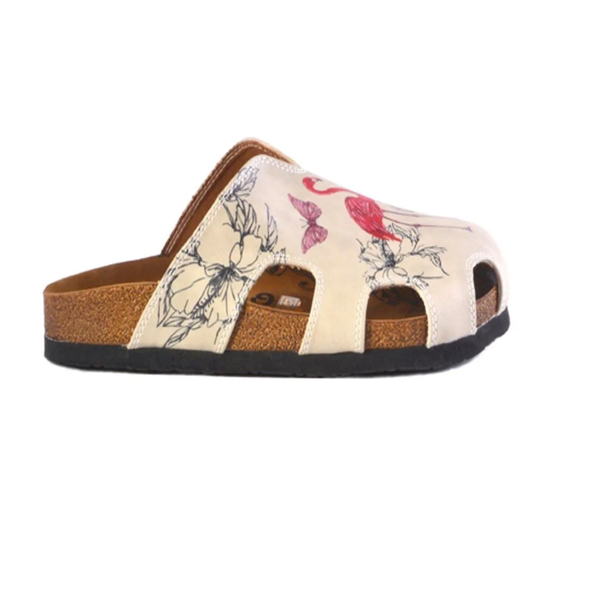 Purple Butterflied and Red Flamingo Patterned Clogs - CAL609