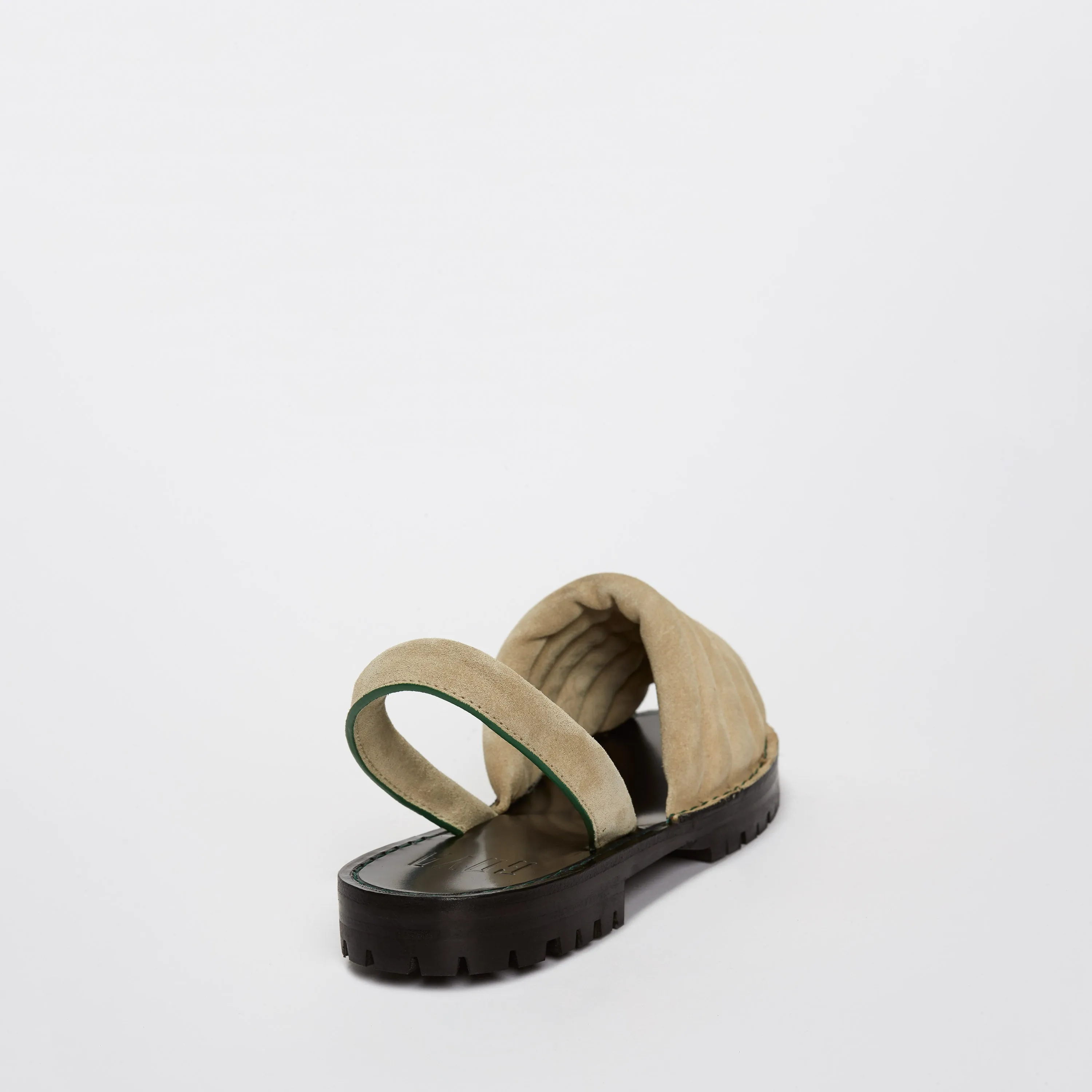 Quilted Beige Suede Goya Slide