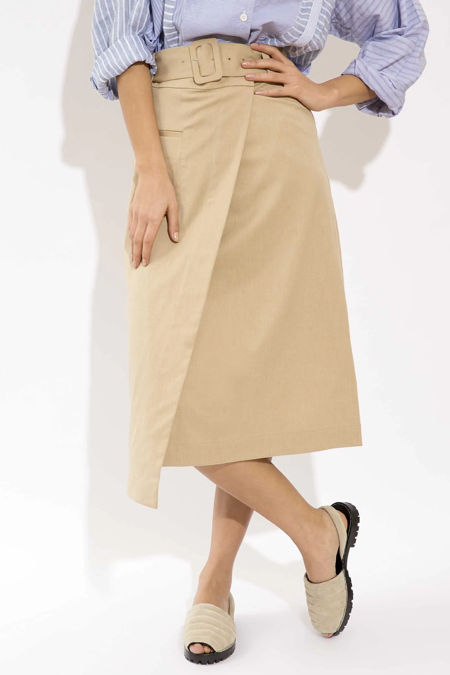 Quilted Beige Suede Goya Slide
