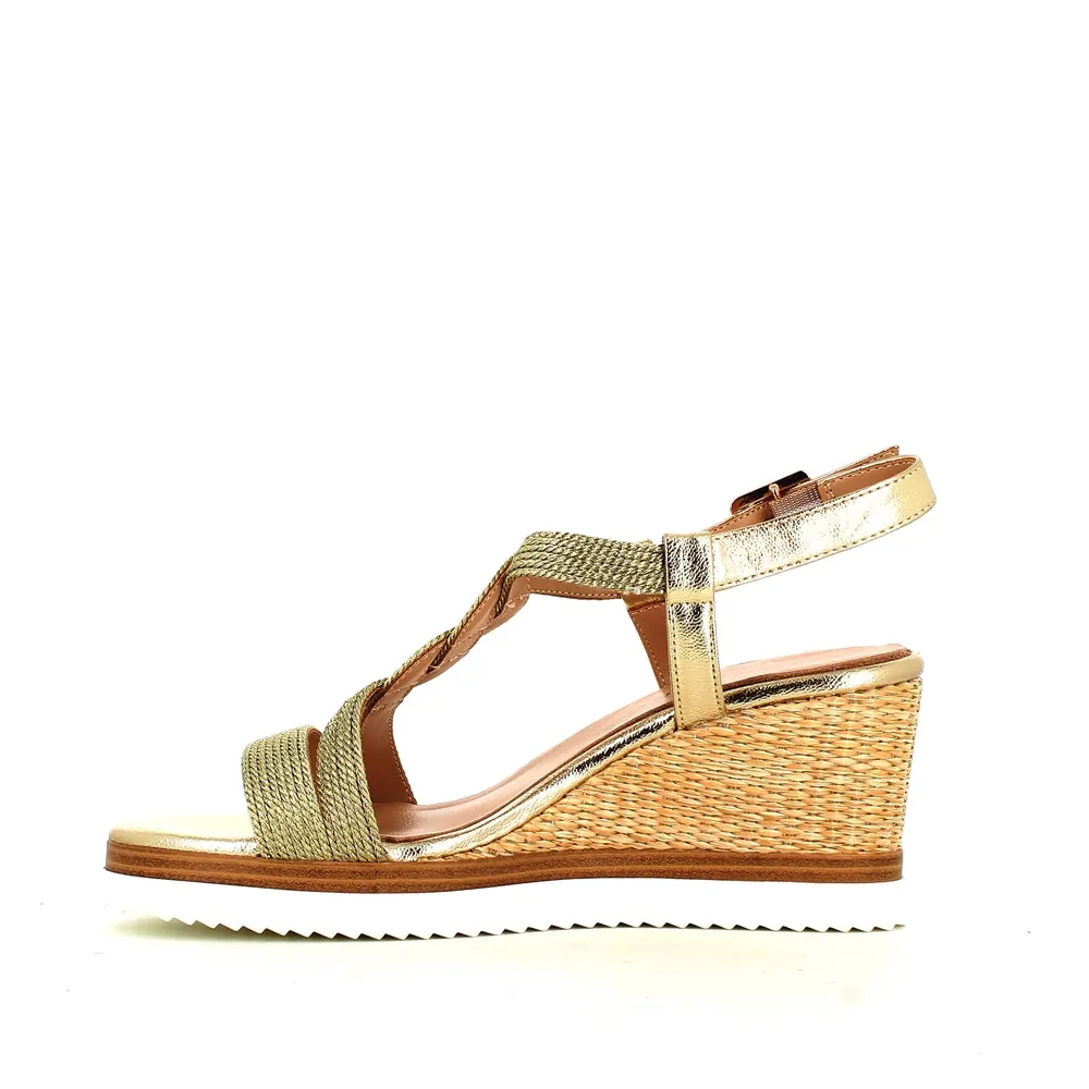 Regarde Le Ciel Madison Wedge Sandal Gold