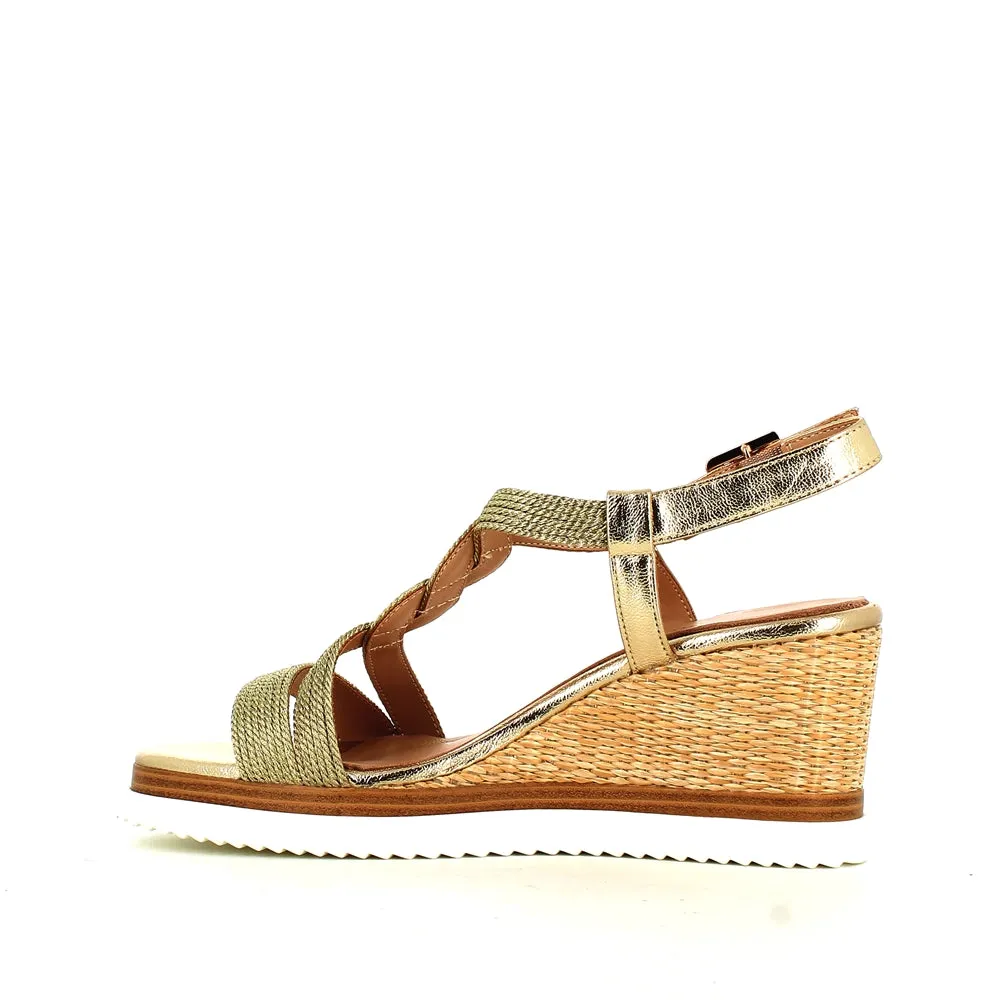 Regarde Le Ciel Madison Wedge Sandal Gold