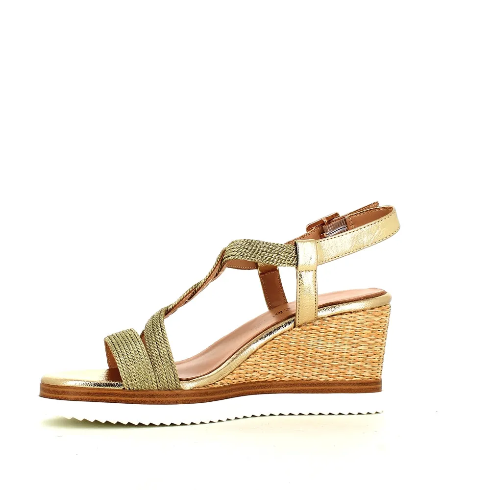Regarde Le Ciel Madison Wedge Sandal Gold