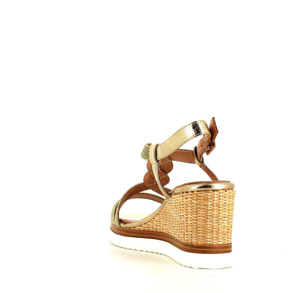 Regarde Le Ciel Madison Wedge Sandal Gold