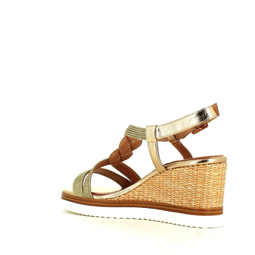 Regarde Le Ciel Madison Wedge Sandal Gold