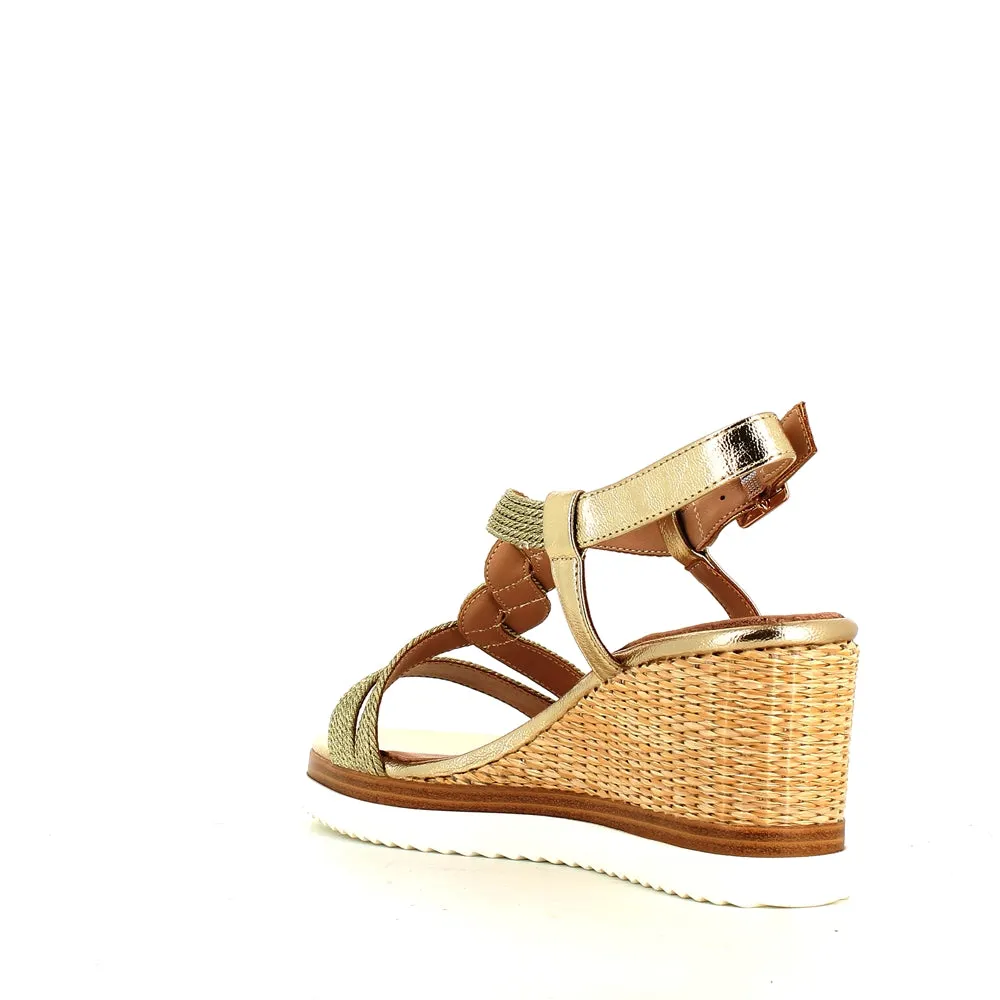 Regarde Le Ciel Madison Wedge Sandal Gold