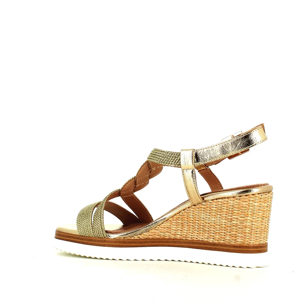 Regarde Le Ciel Madison Wedge Sandal Gold