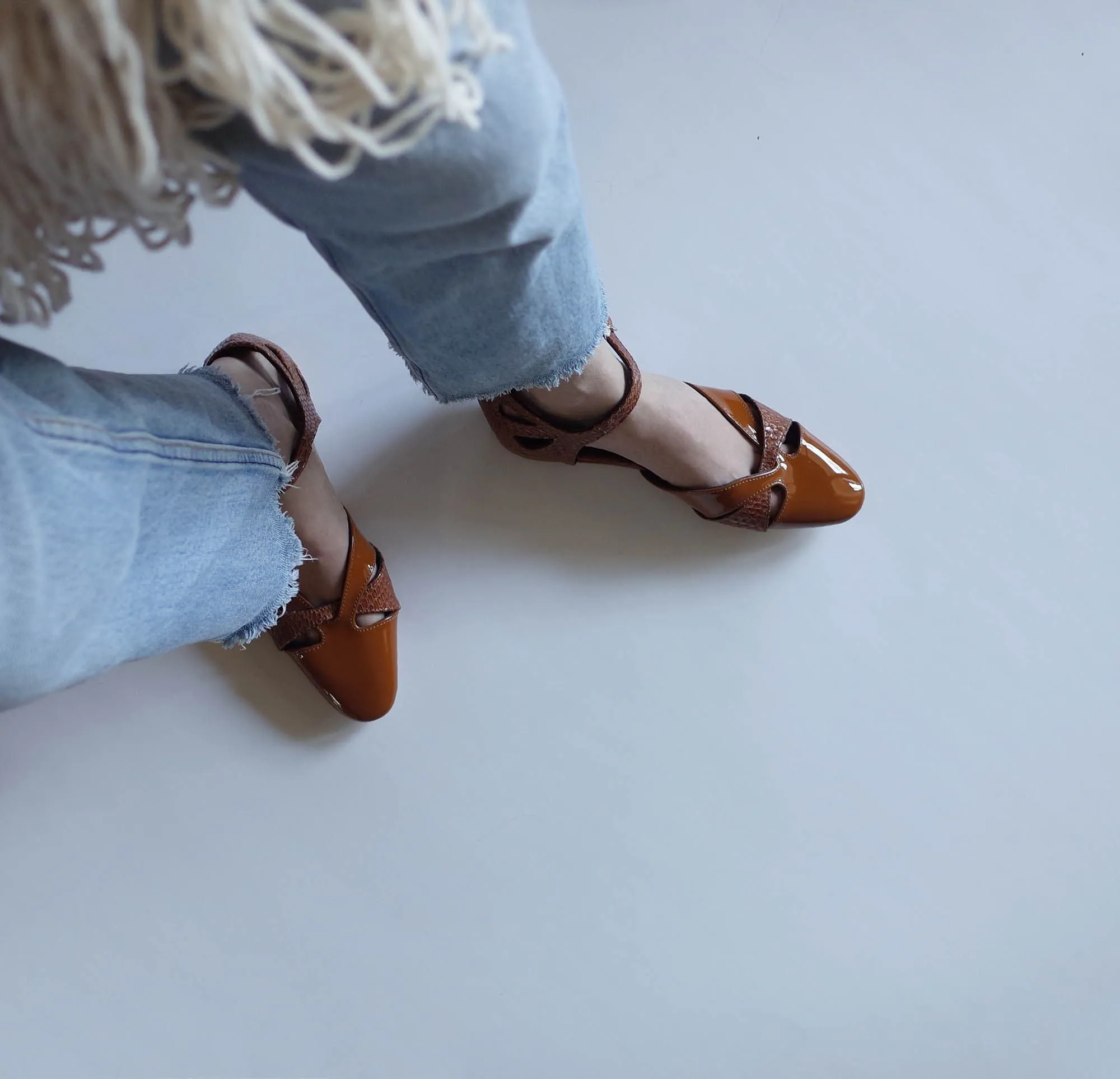 Retro Woven Mary Jane Sandals