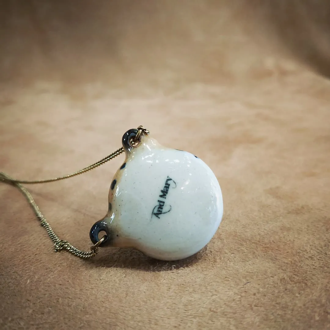 Roaring Leopard necklace by And Mary in porcelaine