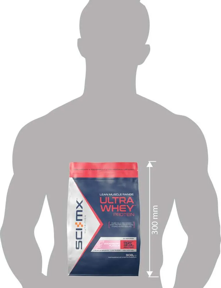 SCI-MX Nutrition Ultra Whey Protein Powder Shake, 908 g, Strawberry, 20 Servings