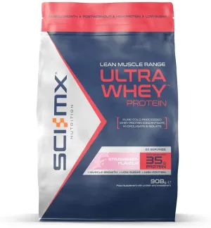 SCI-MX Nutrition Ultra Whey Protein Powder Shake, 908 g, Strawberry, 20 Servings