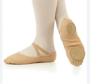 SD16L Adult Canvas Split Sole Ballet Slipper - Sand
