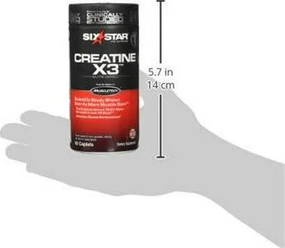 Six Star Pro Nutrition Creatine X3 Pills, Micronized Creatine Capsules Featuring Ultra-Pure Creatine Monohydrate, 60 Caplets