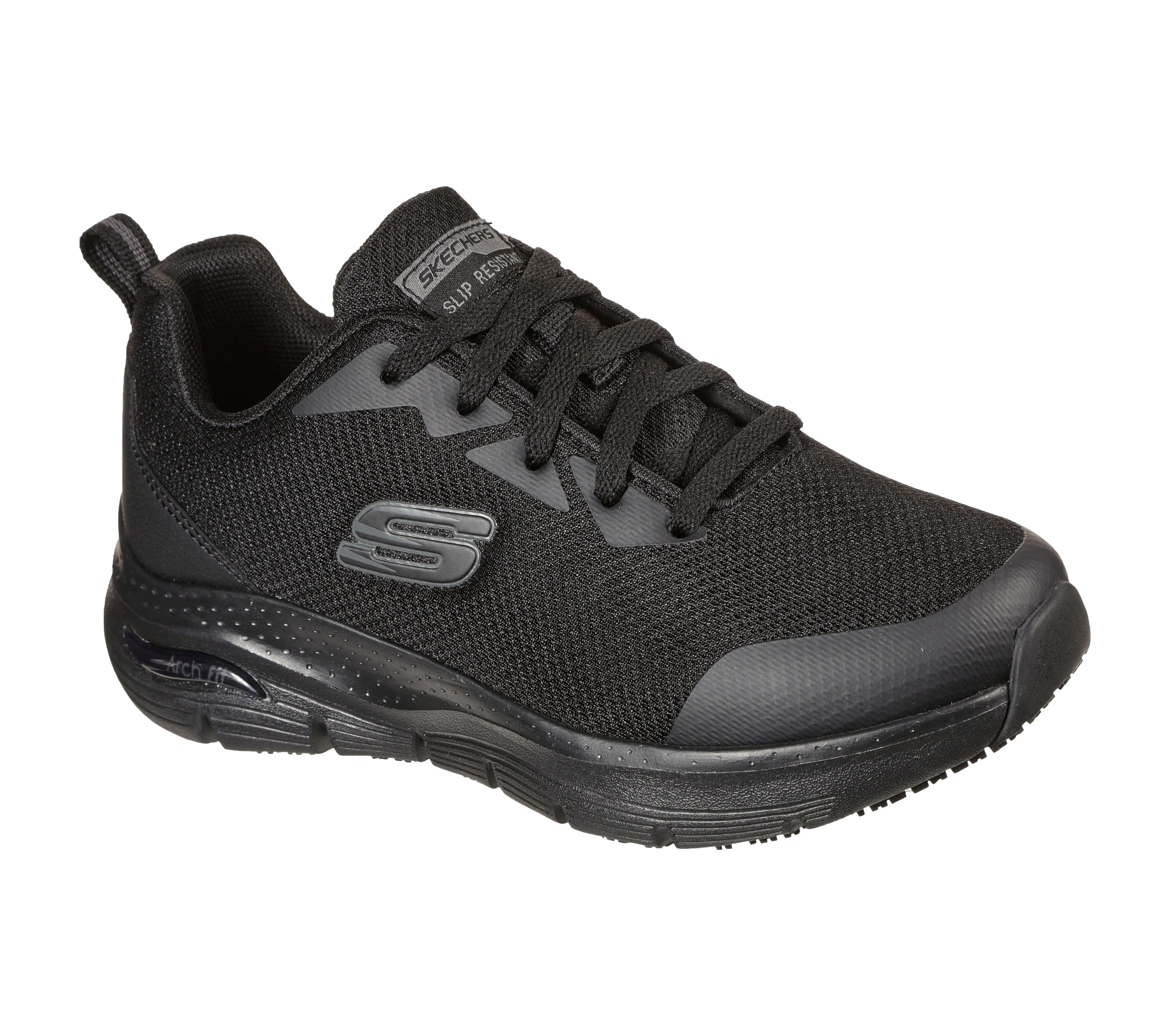 SKECHERS - 108019EC WORK:ARCH FIT SR LACED RUNNER - BLACK