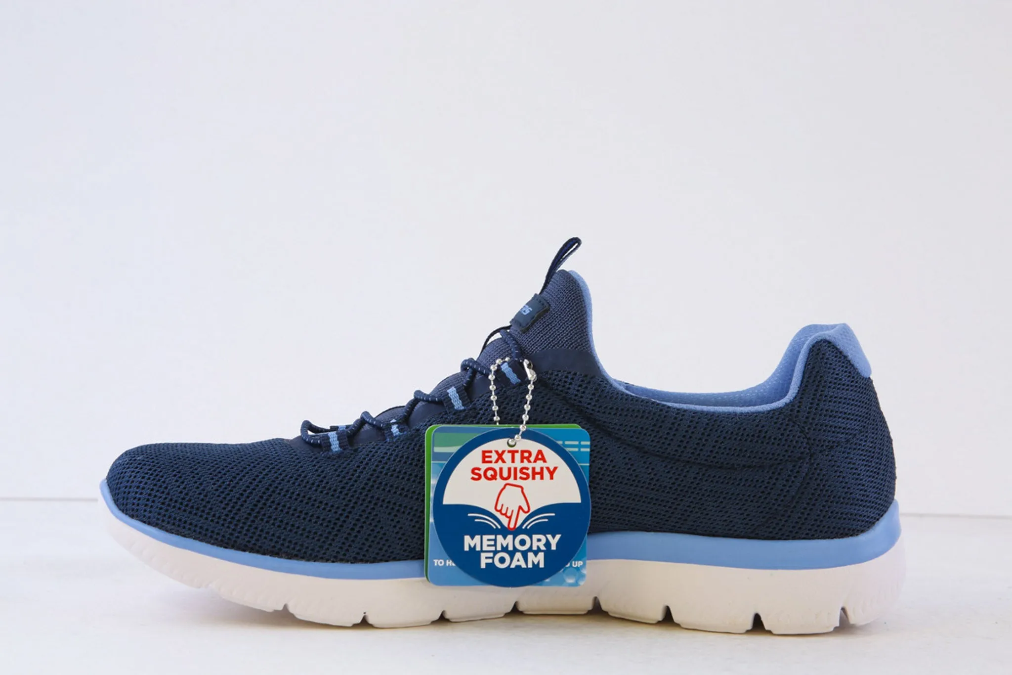 SKECHERS - PISTACHIO SUMMITS BUNGEE SLIP-ON TRAINER - NAVY/BLUE