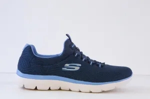 SKECHERS - PISTACHIO SUMMITS BUNGEE SLIP-ON TRAINER - NAVY/BLUE