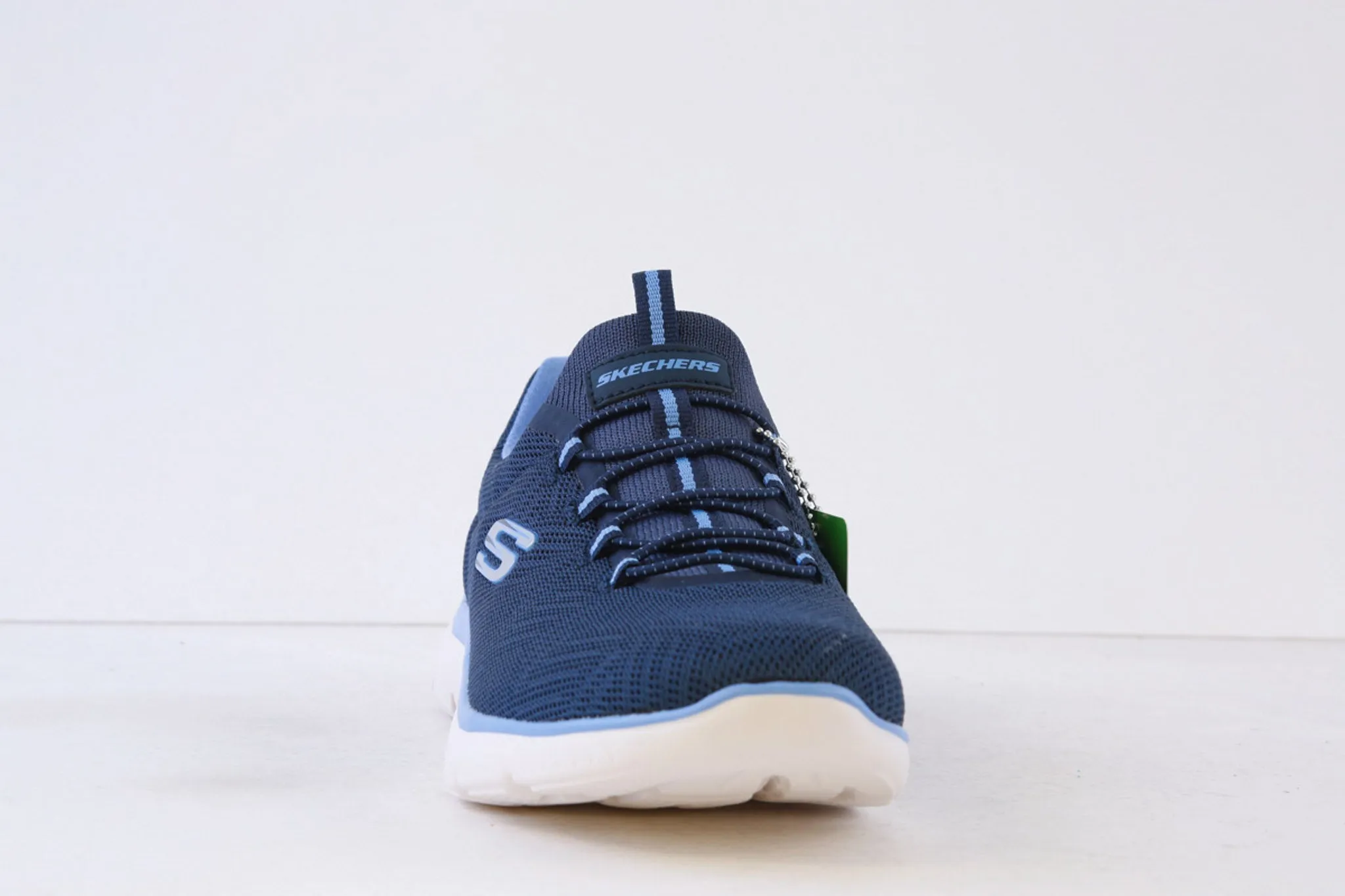 SKECHERS - PISTACHIO SUMMITS BUNGEE SLIP-ON TRAINER - NAVY/BLUE
