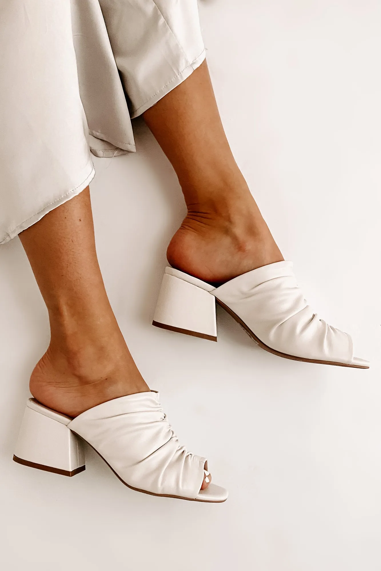 Sorting It Out Ruched Mules (Off White)