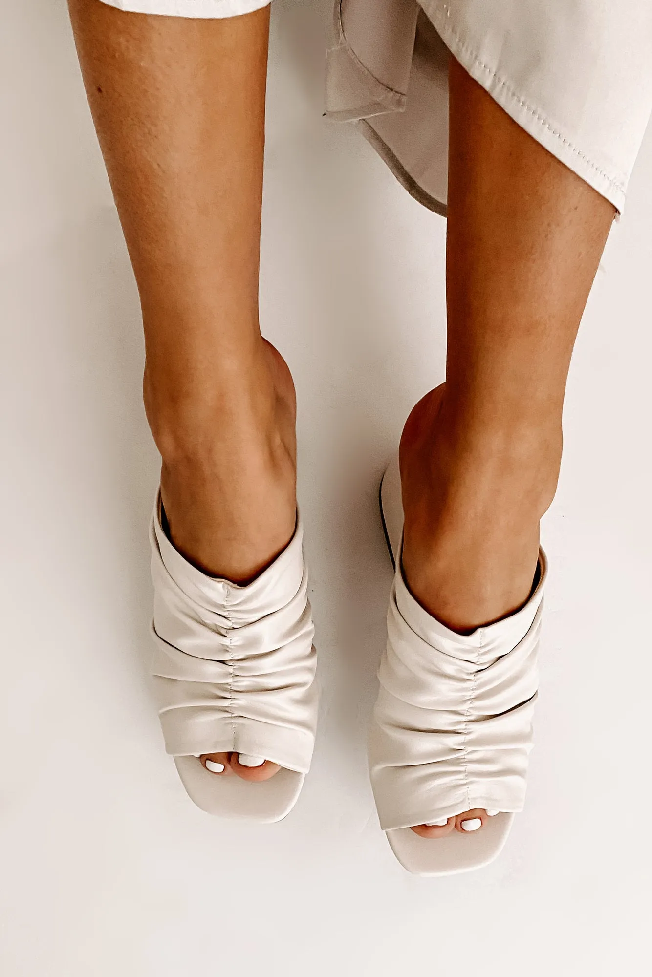 Sorting It Out Ruched Mules (Off White)
