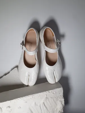 Split-Toe Leather Mary Jane Shoes