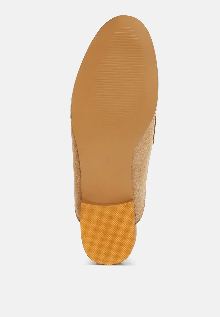 Stud Embellished Penny Strap Mules By RUW