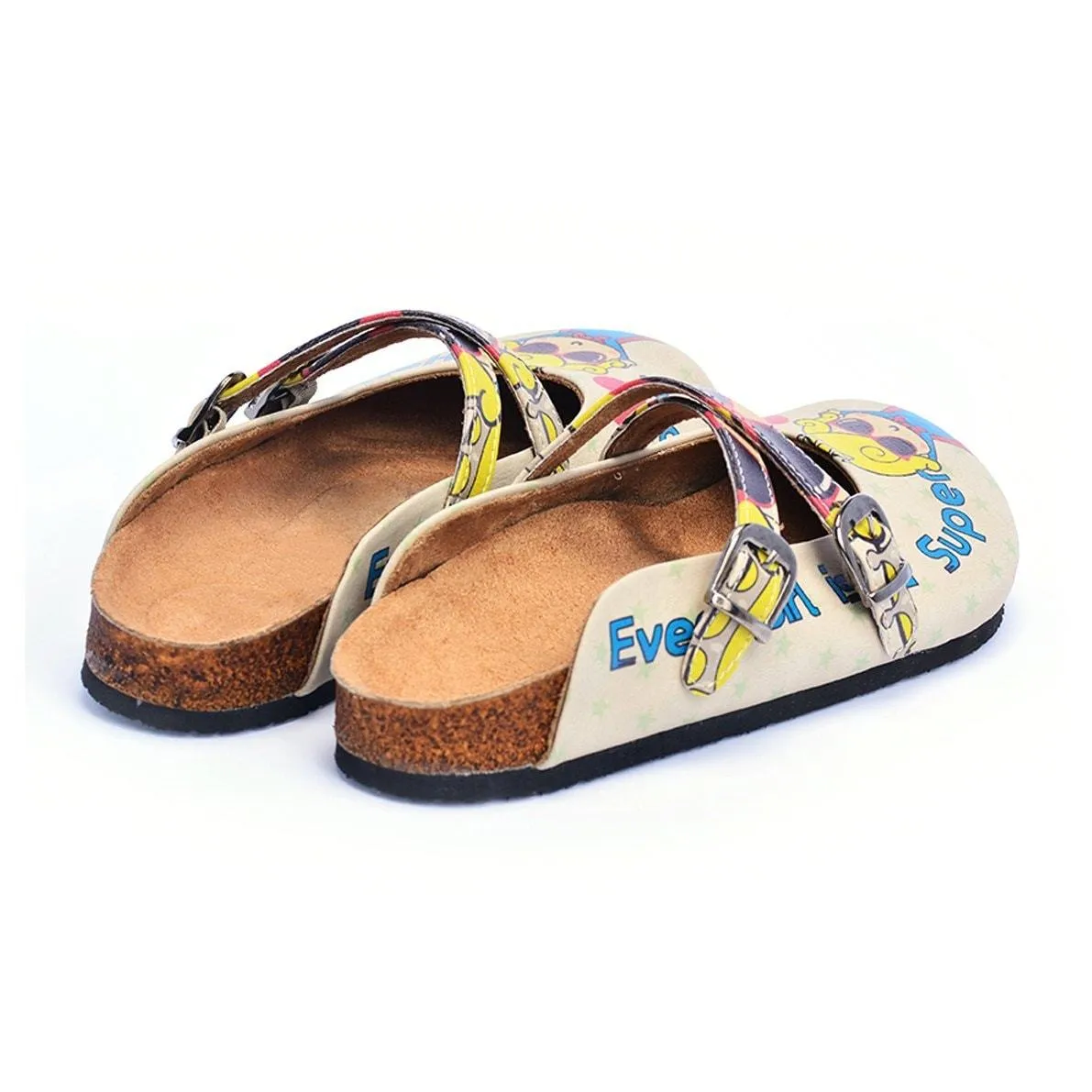 Super Hero Girl With Sunglasses and Star, Heart Shaped Clogs - CAL104