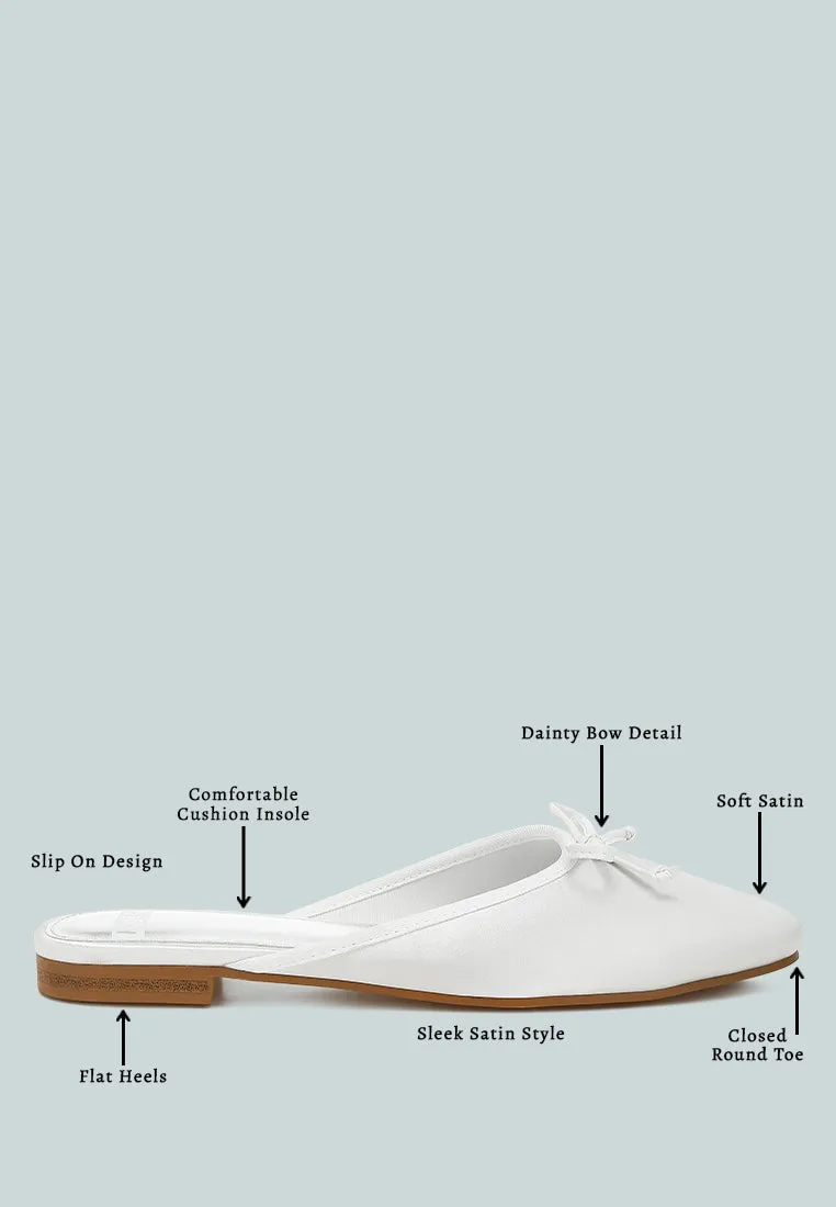 Taylena Satin Bow Detail Mules