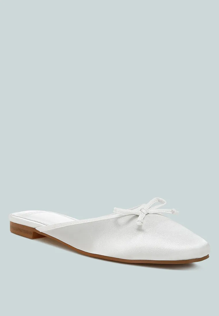 Taylena Satin Bow Detail Mules