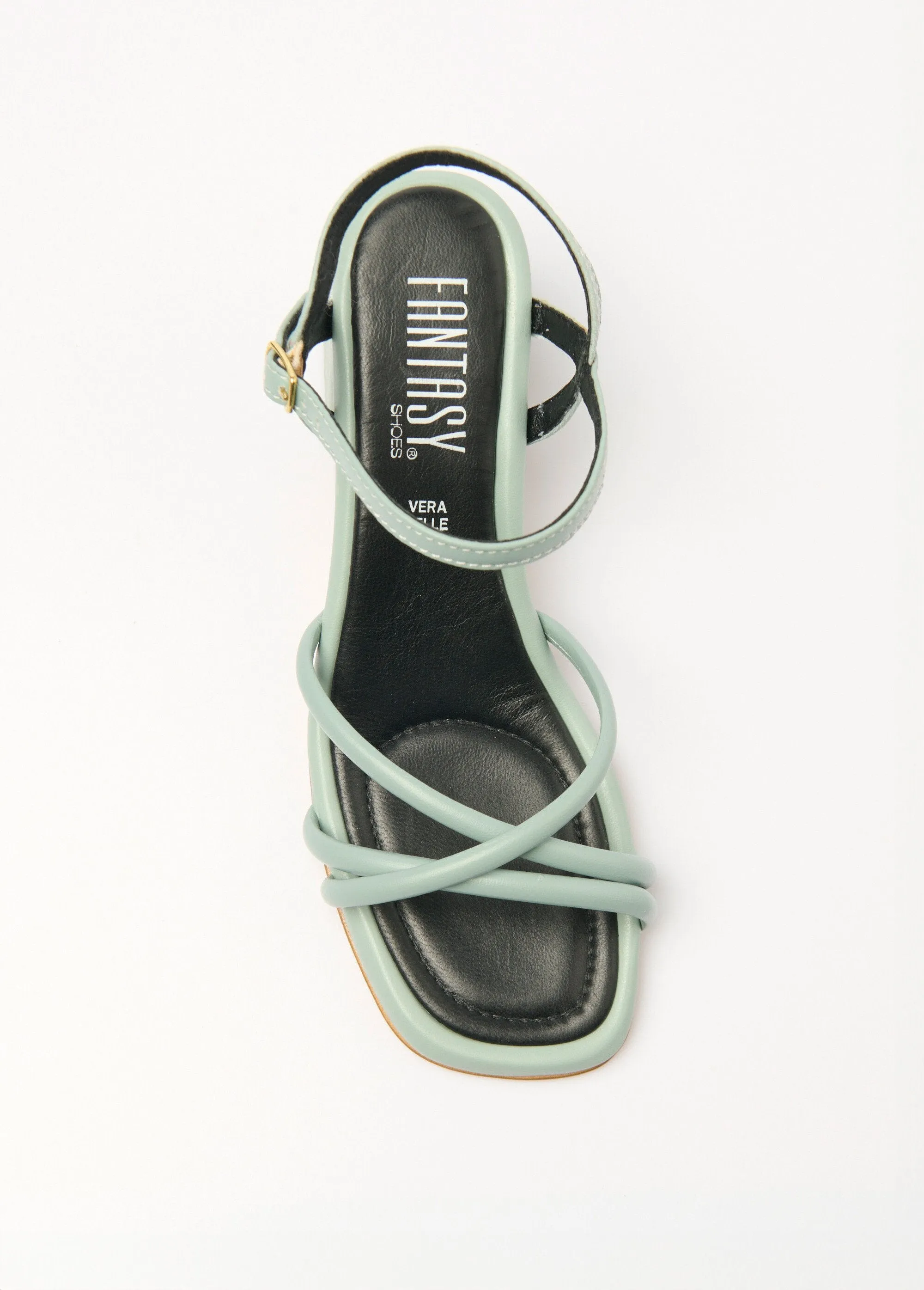 Thin strap sandals with square heel