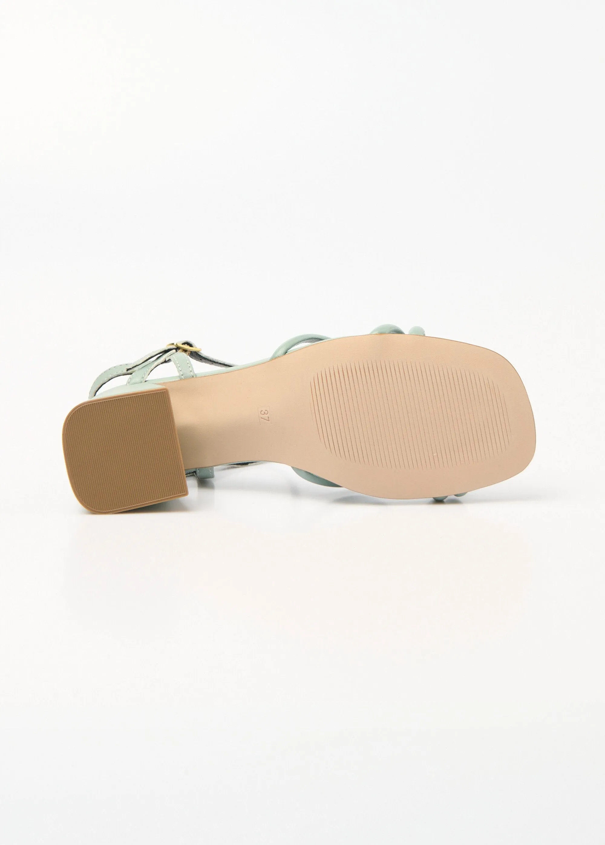Thin strap sandals with square heel