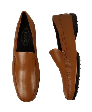 TOD’S -Brown “LOGO Gommini” Vamp Engraved Italian Leather Loafers- 13
