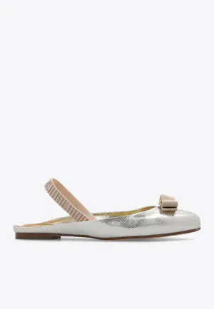 Varina Slingback Flats in Glossy Leather