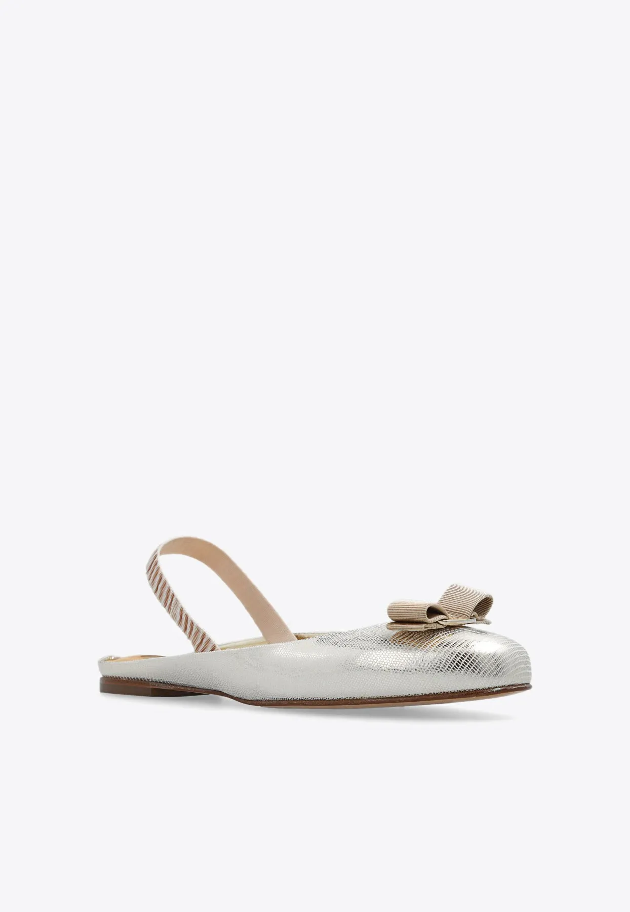 Varina Slingback Flats in Glossy Leather