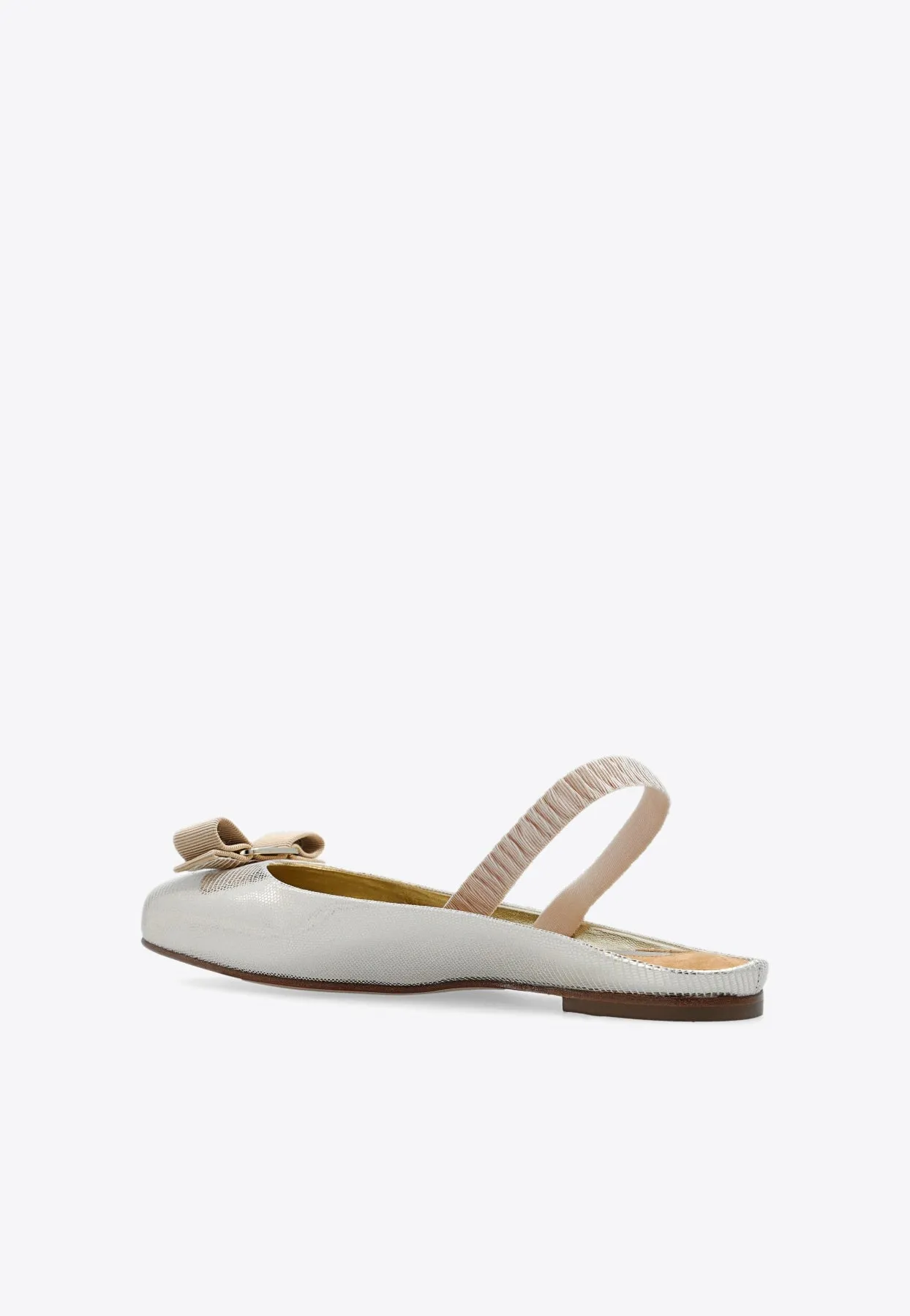 Varina Slingback Flats in Glossy Leather