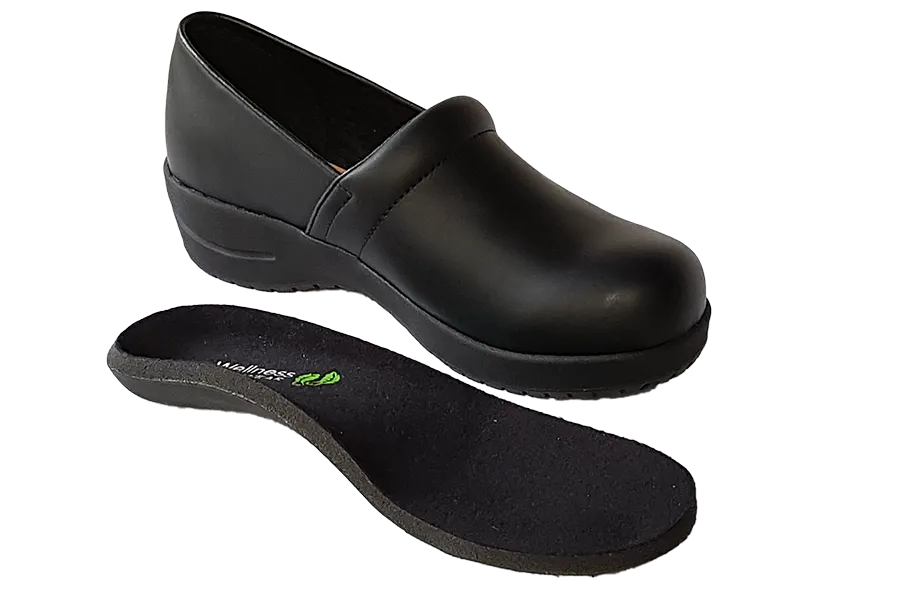 Wellness Faves Leather Work Shoes - Black