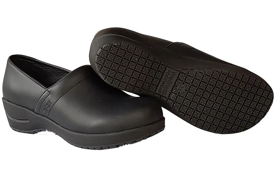 Wellness Faves Leather Work Shoes - Black