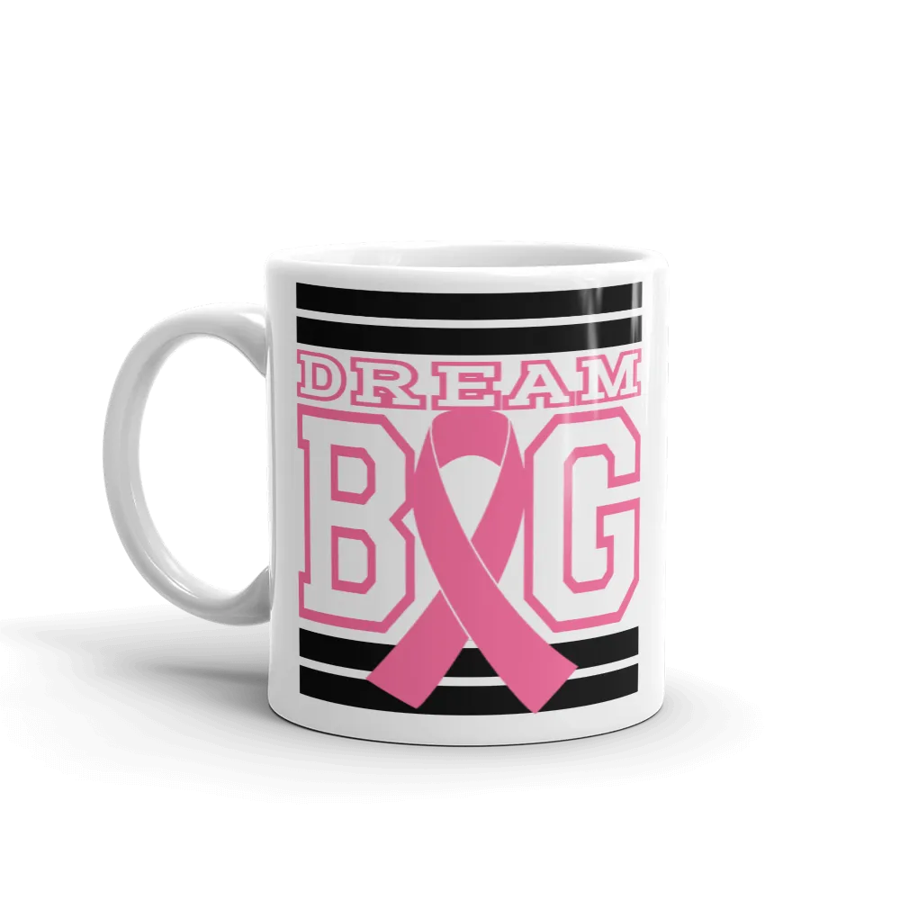 White Black and Pink Breast Cancer Awareness Mug