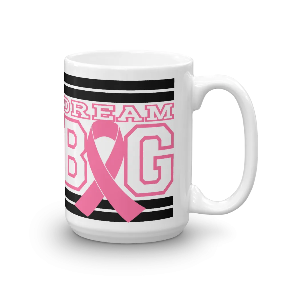 White Black and Pink Breast Cancer Awareness Mug