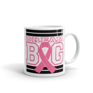 White Black and Pink Breast Cancer Awareness Mug