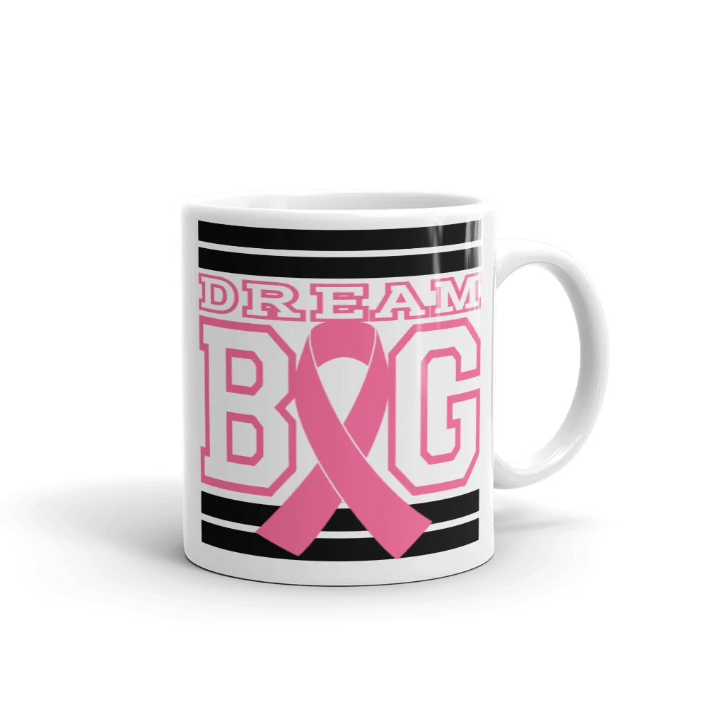 White Black and Pink Breast Cancer Awareness Mug