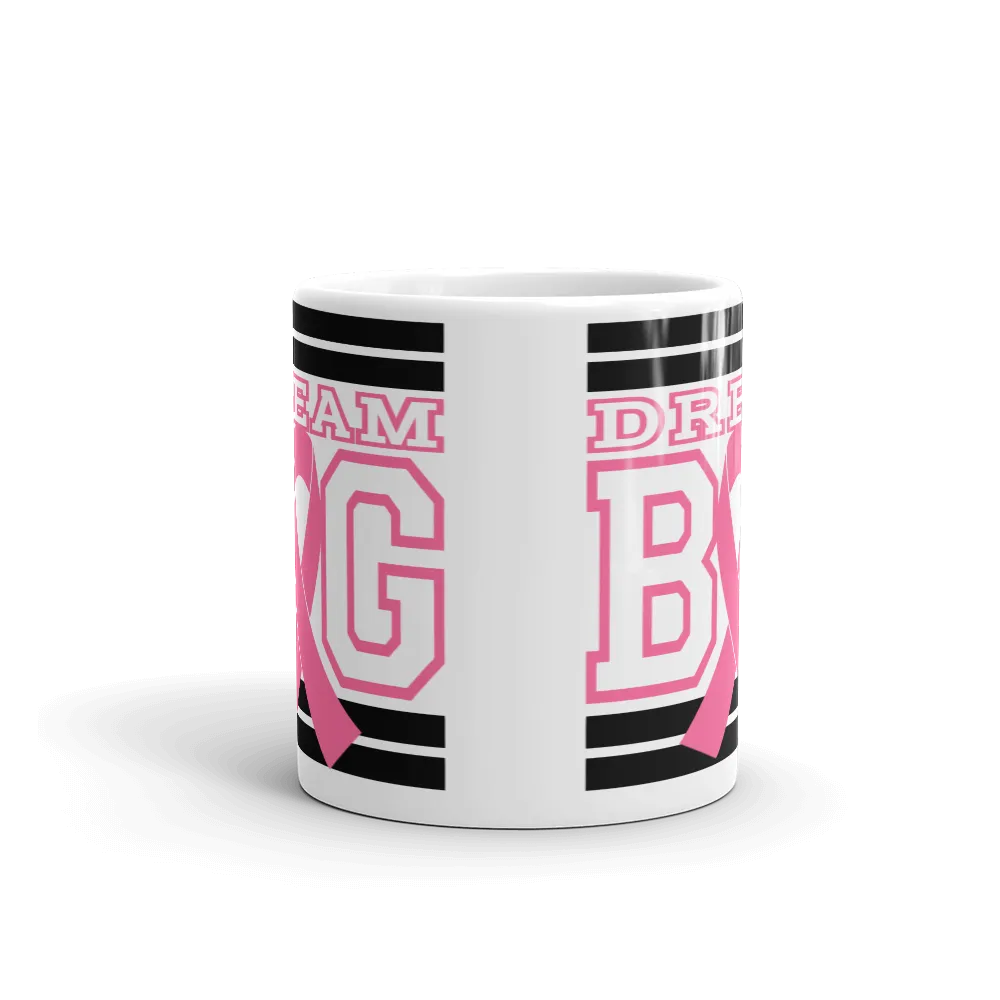 White Black and Pink Breast Cancer Awareness Mug