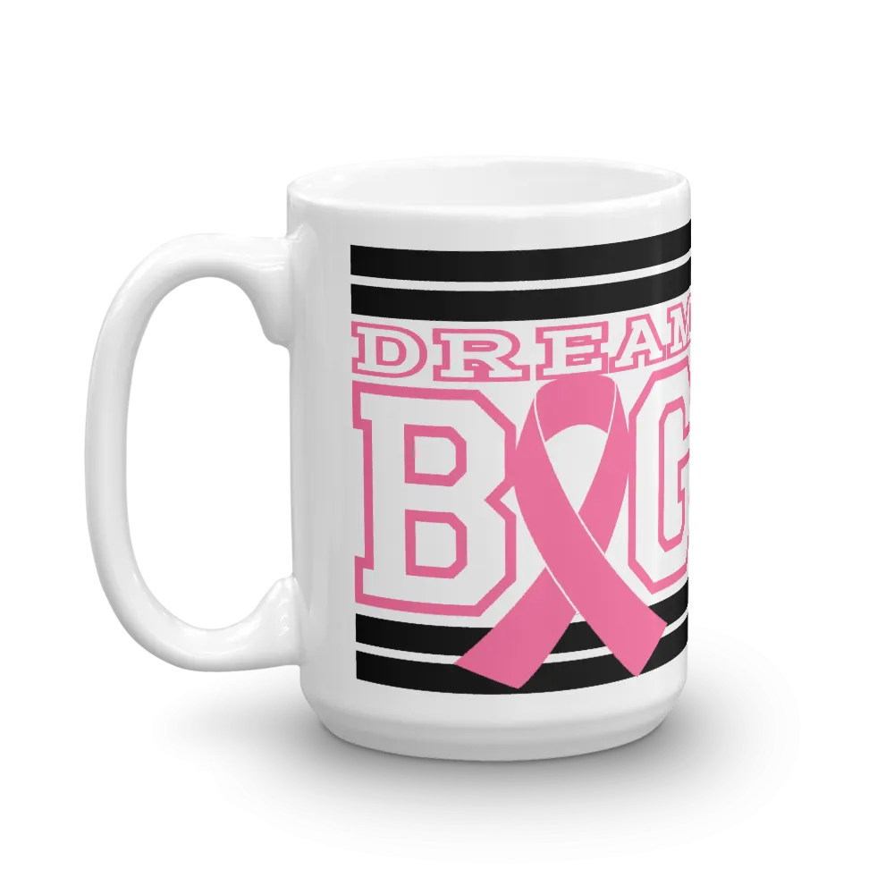 White Black and Pink Breast Cancer Awareness Mug