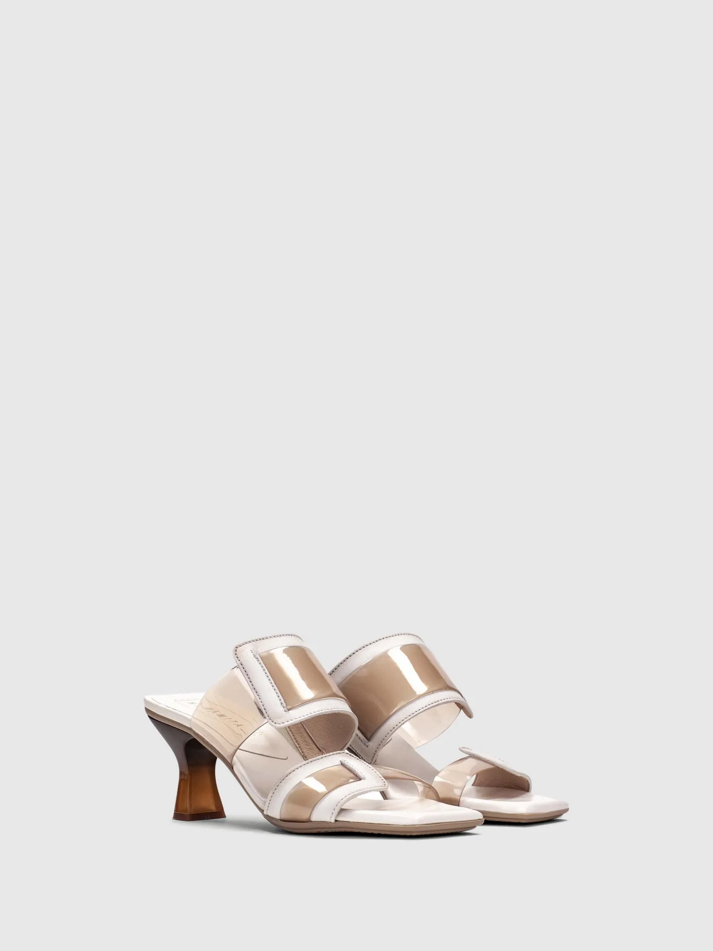White Open Toe Mules