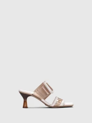 White Open Toe Mules