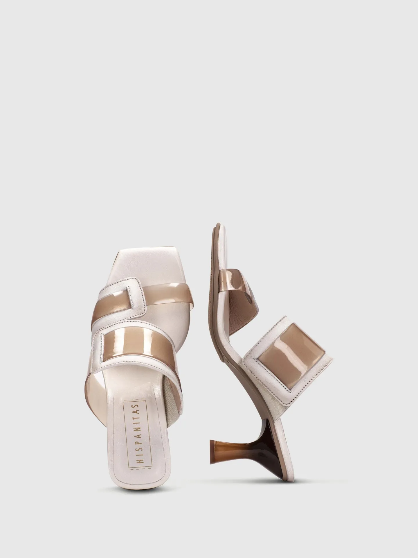 White Open Toe Mules