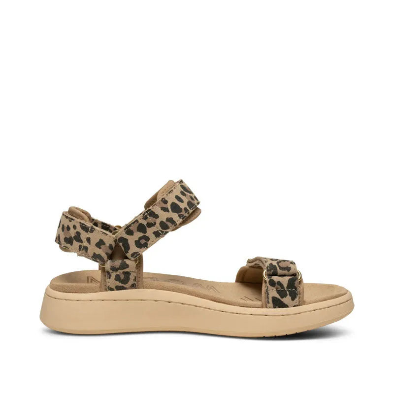 WODEN Line Suede Sandals in Leopard