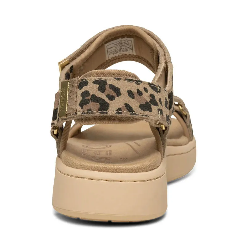 WODEN Line Suede Sandals in Leopard