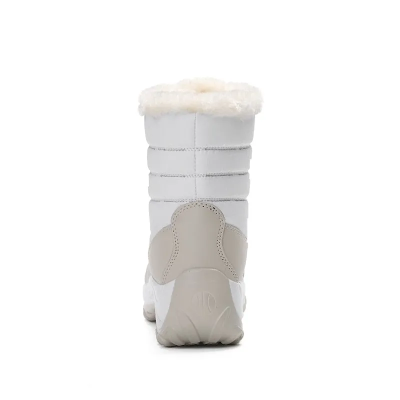 Women Warm Fur Fashion  Lace Up Platform Waterproof  Boots
