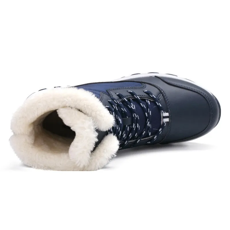 Women Warm Fur Fashion  Lace Up Platform Waterproof  Boots