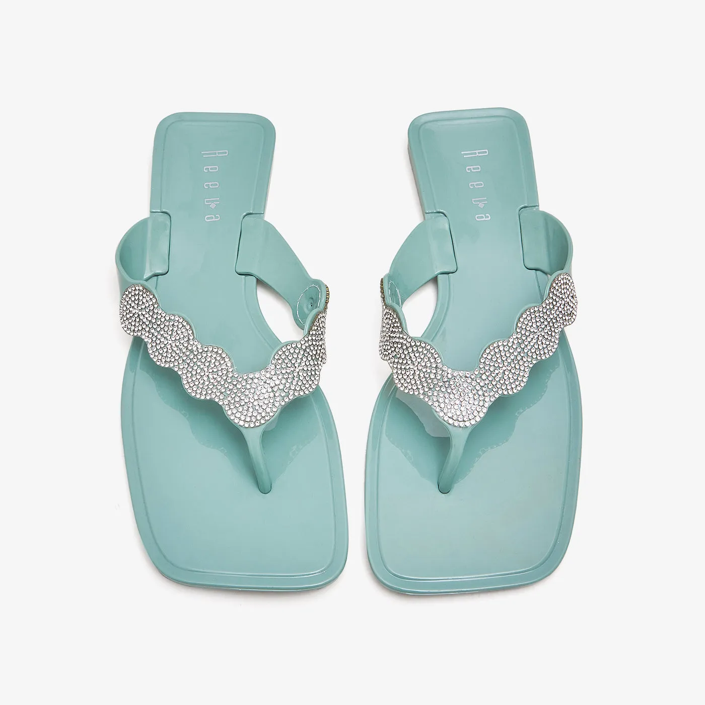 Women's Glossy Rhinestone Jellies