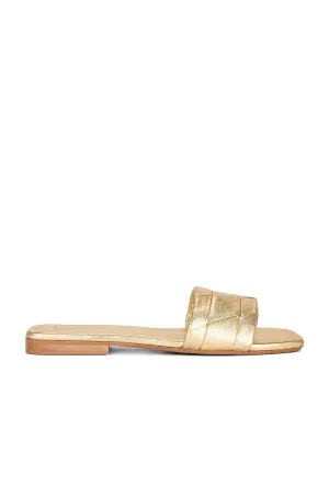 Women's Portland Leather Slide Flat Sandals In Metallic Gold